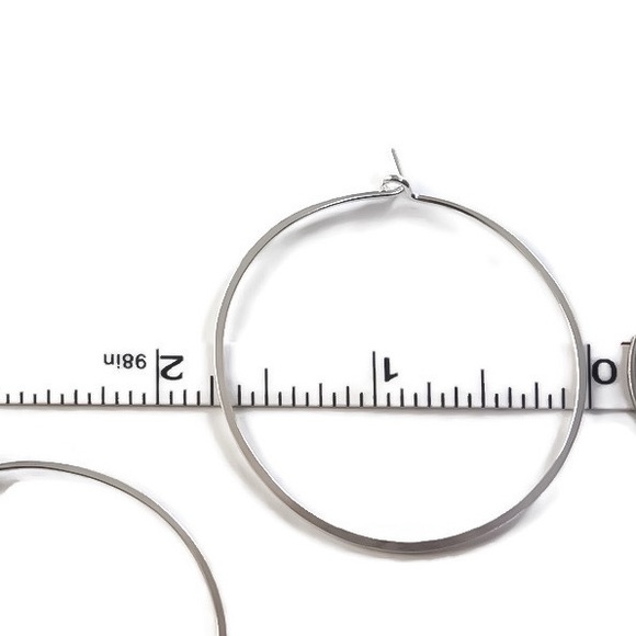 Medium/Mid Sized Classic Wire Hoop Earrings - Picture 10 of 14